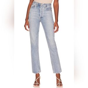 Agolde Riley High Rise Straight Crop Jeans in Renewal